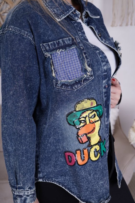 Modrá džínová košile/bunda ART EDITION FLY FANTASTIC