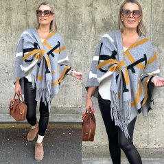 Šedé pončo/přehoz LIMITED