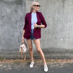 Burgundy červené klasické sako STELLA