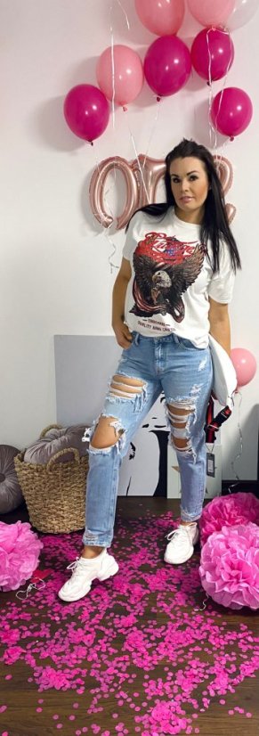 Modré boyfriend džíny REANA