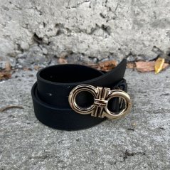 Černý pásek se zlatou sponou FRAGINNE