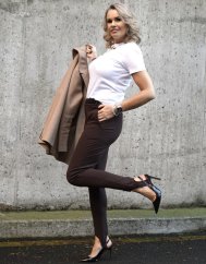 Čokoládově hnědé trendy kaliopky s páskem LUX CALLIOPE