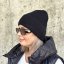 Černá stylová pletená čepice COZY KNIT