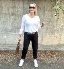 Černé kalhoty z máslového materiálu VERSON