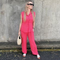 Korálová souprava kalhoty a košile bez rukávu CALYPSO