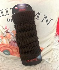 Čokoládově hnědé vlněné zateplené návleky INTENSO