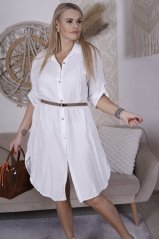 Bílá dlouhá mušelínová košile/šaty FELLING