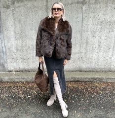 Čokoládově hnědý krátký kožich GLAM FUR