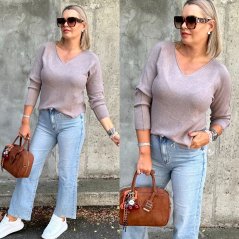 Mokka hnědý basic svetřík SELAVI