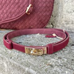 Burgundy červený pásek z pravé kůže LOPEZ