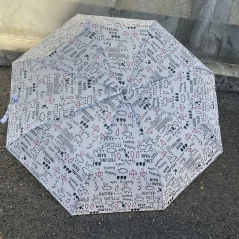 Bílý skládací deštník s nápisy FEELING