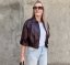Burgundy červená koženková trendy bunda LUX BROOKLYN