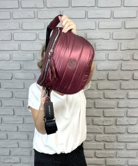 Tmavě červená velká prošívaná crossbody LAURA