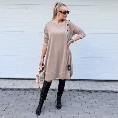 Béžové cordové šaty tulipánového střihu ULTIMATE