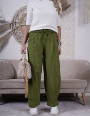 Limetkově zelené trendy balónové kalhoty ROUGE