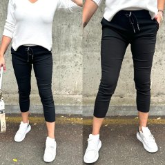 Černé elastické kalhoty HARWI