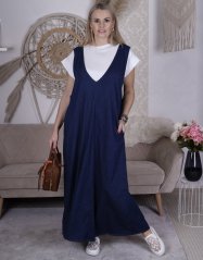 Tmavě modrá džínová maxi šatovka WHISPER