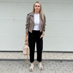 Černé elastické trendy kalhoty LUX ALORA