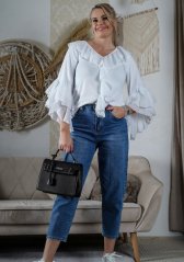 Bílá volánová halenka LUX ÉCLAT