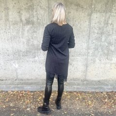 Černé asymetrické šaty/tunika s kamínky STARRY LACE
