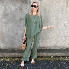 Khaki vzdušná souprava s náhrdelníkem AURA