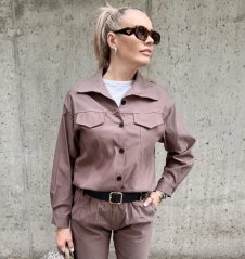 Mokka hnědá  košilová elastická bunda MADISON