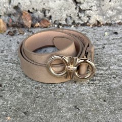 Mokka hnědý pásek se zlatou sponou FRAGINNE