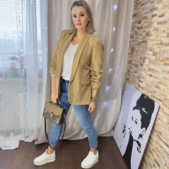 Světle hnědé klasické sako RUNWAY
