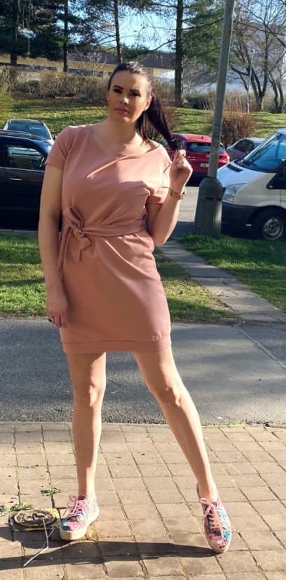 Růžové šaty SHILA - Velikost: UNI