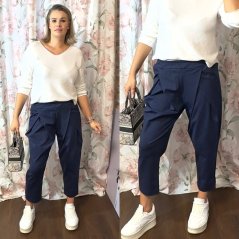 Tmavě modré trendy kalhoty baggy COUNTY