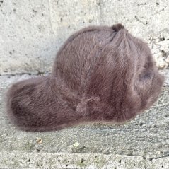 Čokoládově hnědá kožešinová kšiltovka LUX FUR