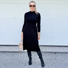 Černé úpletové midi šaty RICHIN