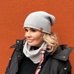 Šedá souprava čepice a nákrčník LINE