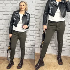 Khaki trendy kalhoty s páskem VICTORY