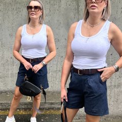 Bílé elastické basic tílko FREE