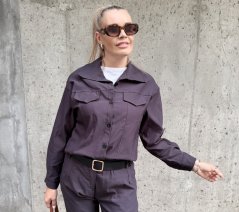 Antracitově šedá  košilová elastická bunda MADISON
