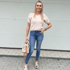 Krémový jemný svetřík s barevným melírem LILLY