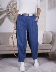 Džínové kalhoty s páskem POCKET DENIM