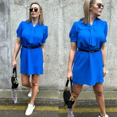 Královsky modrá tuniková košile/šaty s páskem SWAY