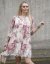 Krémové boho šaty s bordó květy BOHO BLOOM