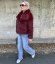 Burgundy červený krátký kožich GLAM FUR