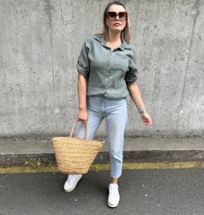 Khaki mušelínová košile ELISHABET
