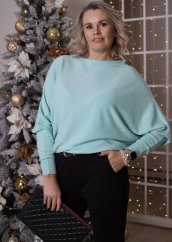 Mintový svetr netopýřího střihu KINGSTAR