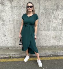 Smaragdově zelené dlouhé šaty FANCY