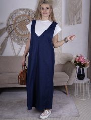 Tmavě modrá džínová maxi šatovka WHISPER