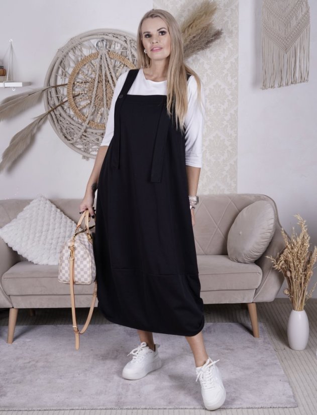 Černá dlouhá trendy šatovka VALENTIA
