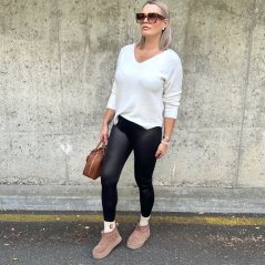 Černé lesklé leginy koženého vzhledu DIEMPRE