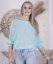 Mintový svetřík netopýřího střihu s mašlí na zádech BELLA BOW