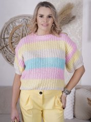Svetřík s pruhy RAINBOWN PINK