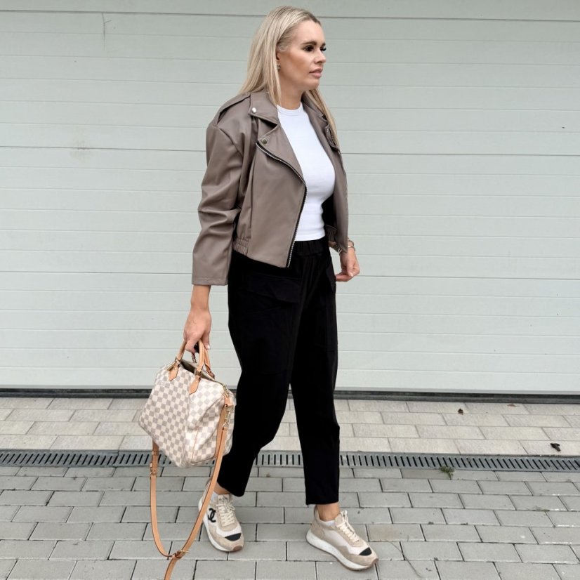 Černé elastické trendy kalhoty LUX ALORA